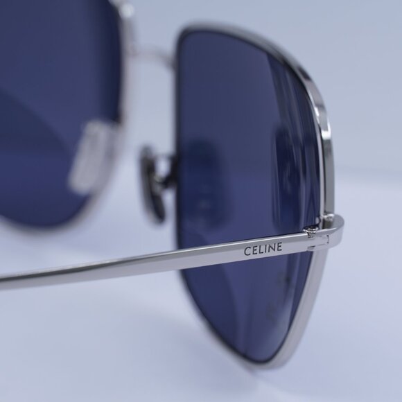 Celine CL40284U 16V Square Sunglasses–Palladium/Blue - Picture 10 of 12